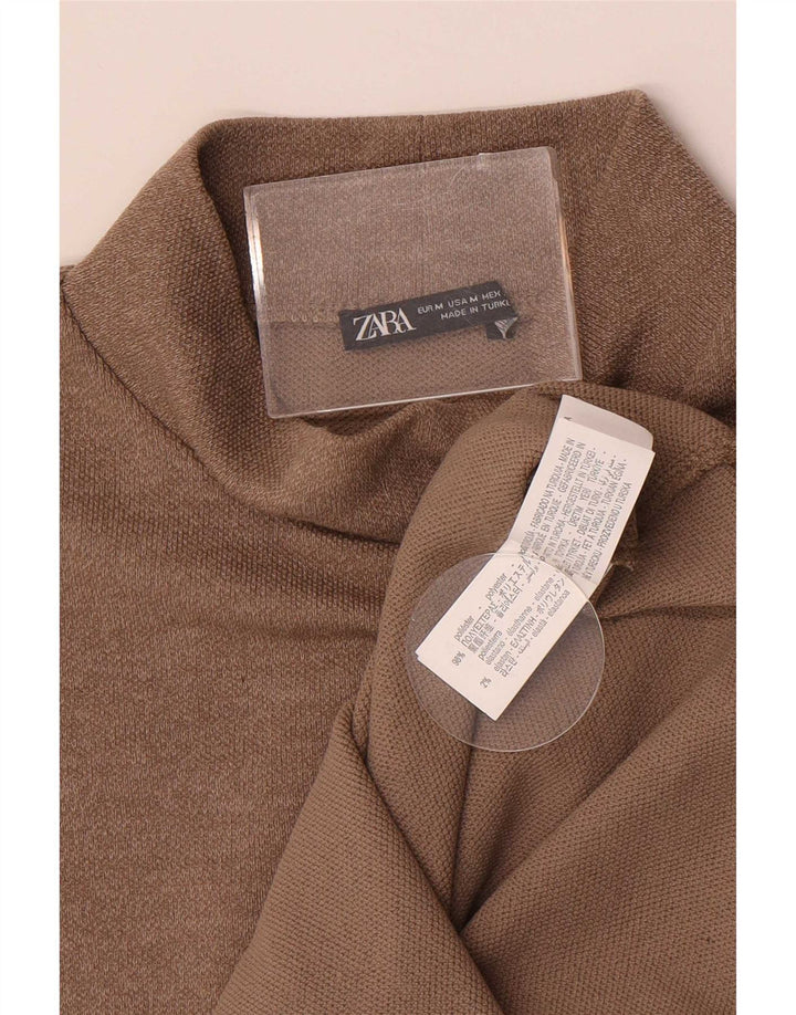 Zara Damevest Top UK 12 Medium Brun Polyester