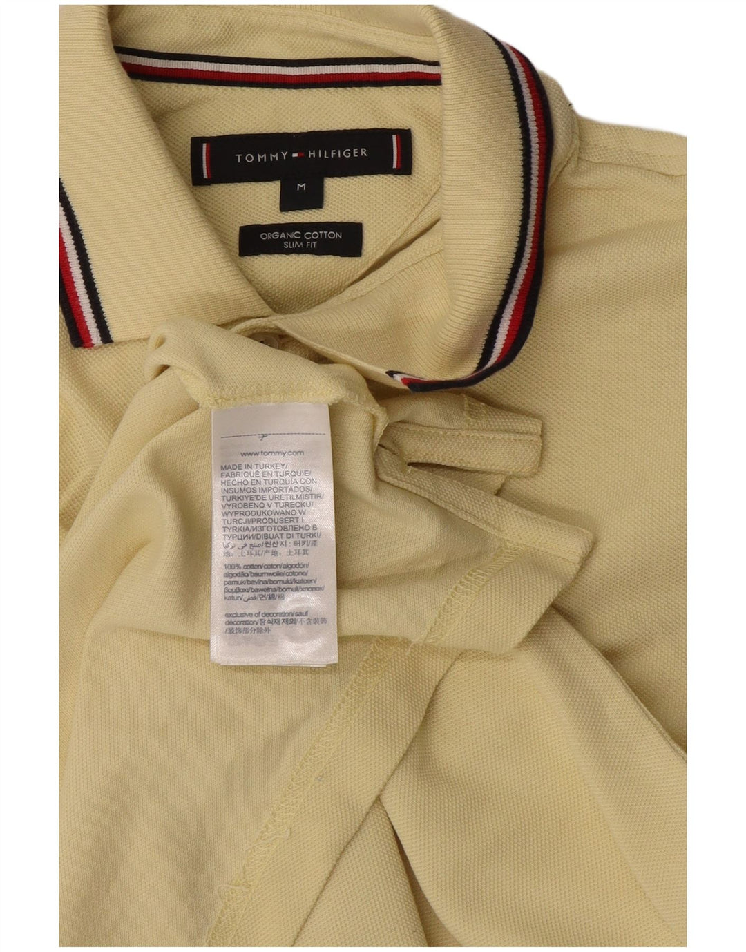 Tommy Hilfiger Herre Slim Fit Polo Shirt Medium Gul Bomuld