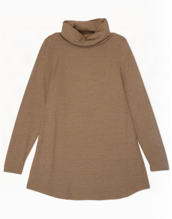 Phase Eight Dame Roll Neck Jumper Sweater UK 14 Large Beige Viscose