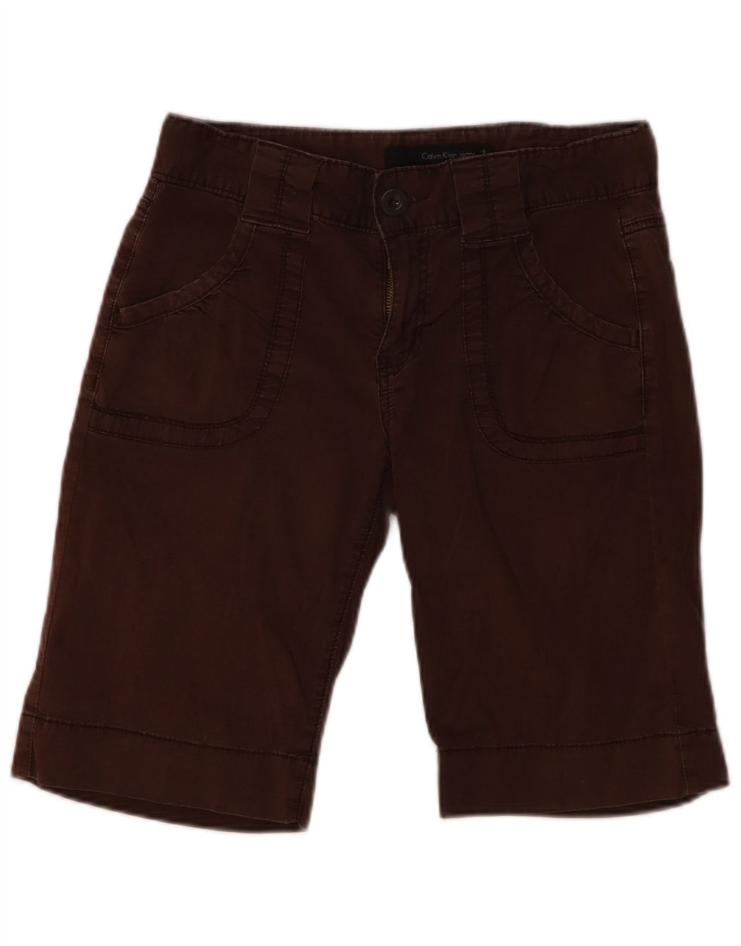 CALVIN KLEIN Kvinder Casual Shorts US 6 Medium W28 Brun Bomuld