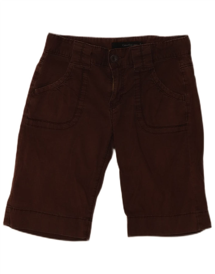 CALVIN KLEIN Kvinder Casual Shorts US 6 Medium W28 Brun Bomuld