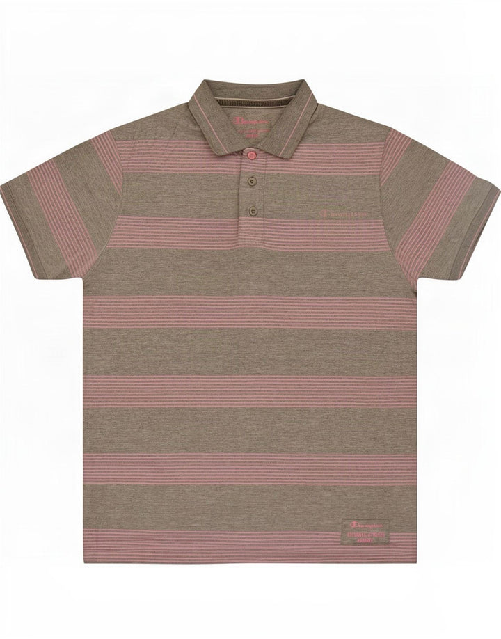 Champion herre poloshirt mellem grå stribet