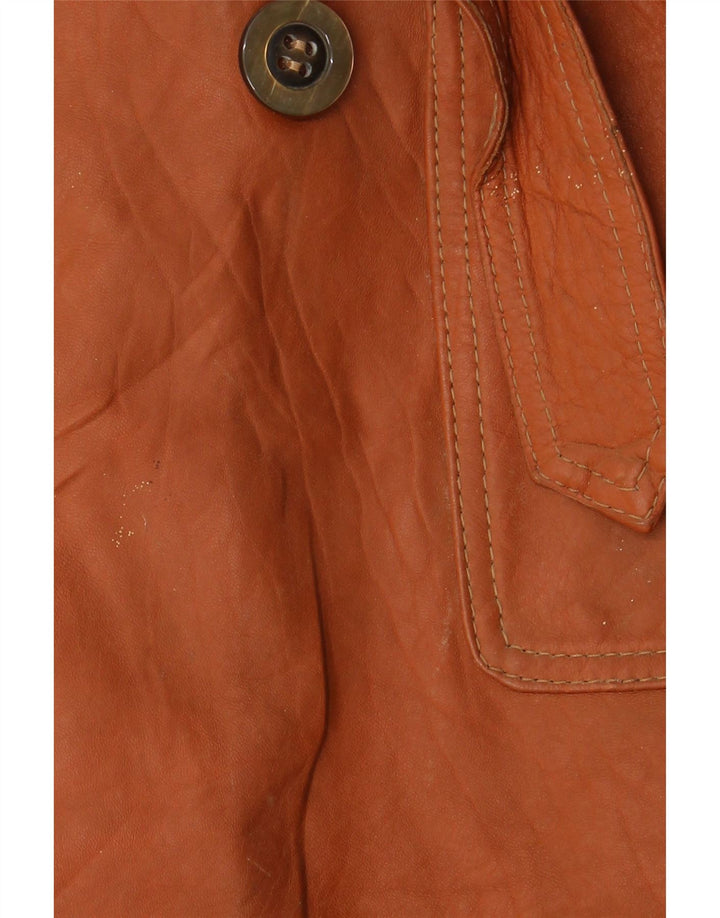 Vintage Dame Dobbeltradet Læderfrakke UK 14 Medium Brun