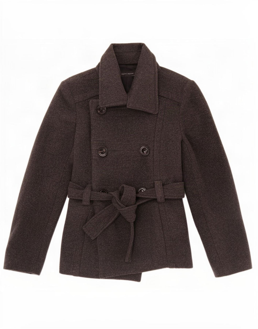 Zara Womens Pea Coat UK 12 Medium Grey Uld