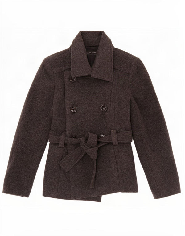 Zara Womens Pea Coat UK 12 Medium Grey Uld