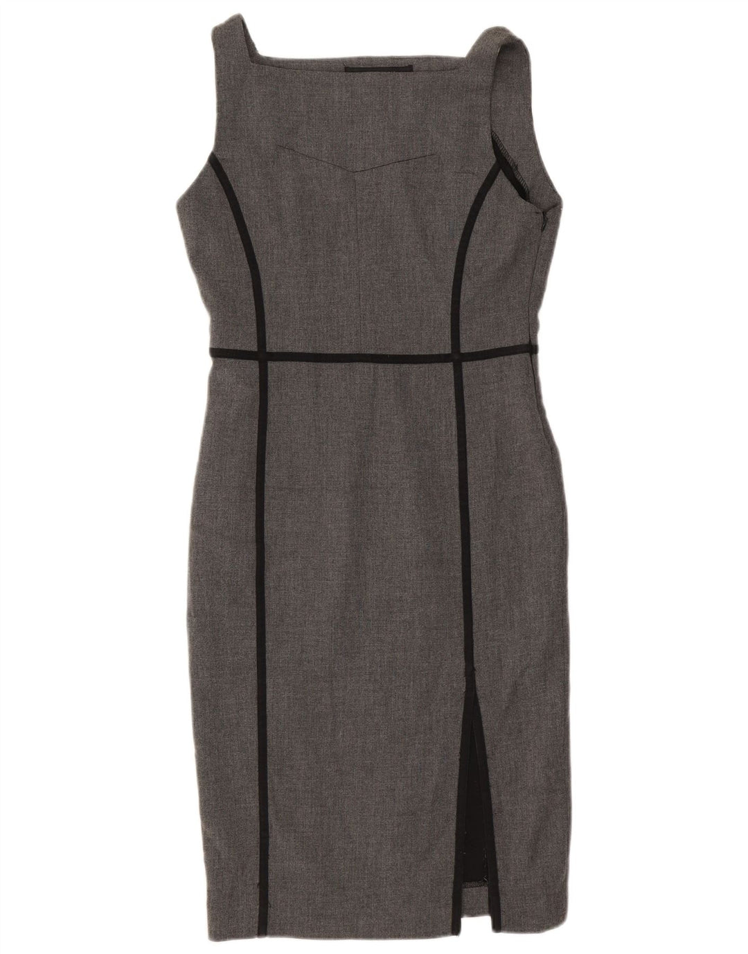 Zara Kvinders Ærmeløs Skede Kjole UK 12 Medium Grå Polyester