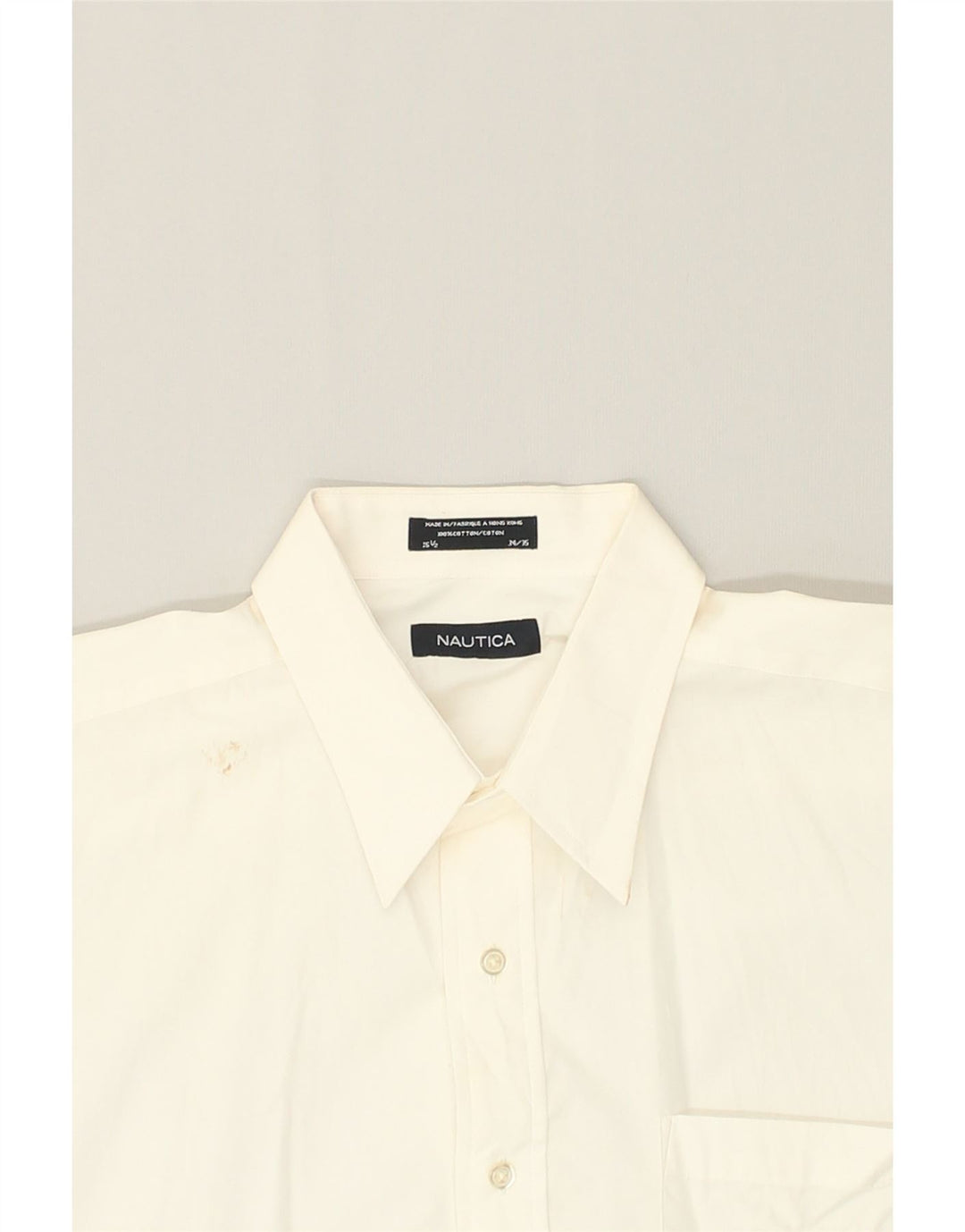 NAUTICA Mens Shirt Size 16 1/2 34/35 Large Off White Cotton | Vintage Nautica | Thrift | Second-Hand Nautica | Used Clothing | Messina Hembry 