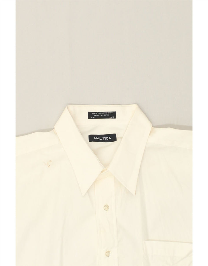 NAUTICA Mens Shirt Size 16 1/2 34/35 Large Off White Cotton | Vintage Nautica | Thrift | Second-Hand Nautica | Used Clothing | Messina Hembry 