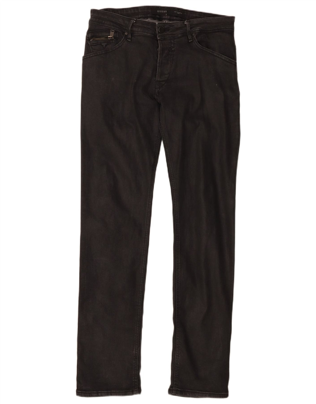 GUESS Womens Slim Jeans W30 L32 Black Cotton
