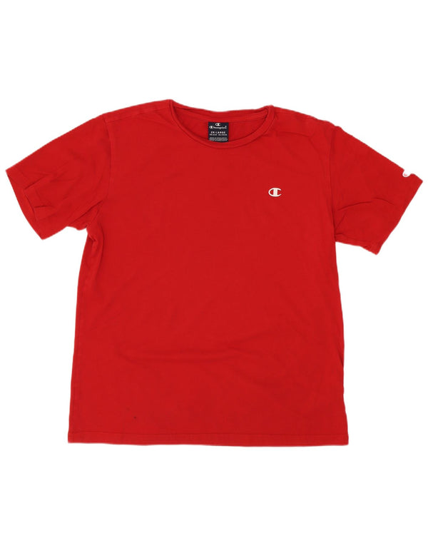 Champion Boys T-Shirt Top 15-16 år 2XL Rød Bomuld
