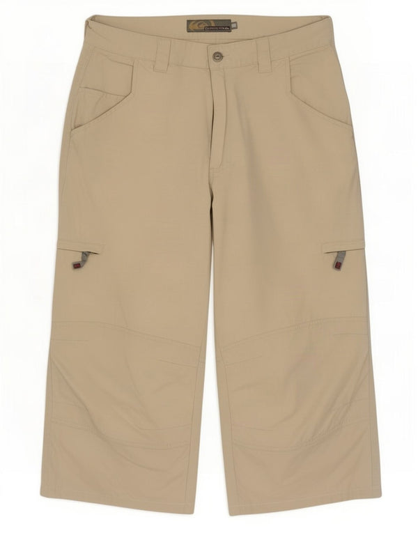 Quiksilver Herre Cargo Capri Bukser Medium W32 L21 Beige Bomuld