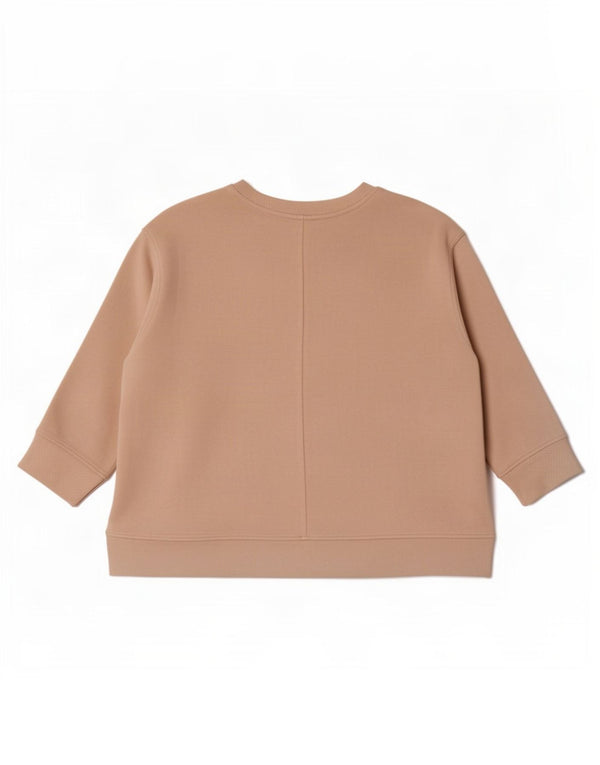 Zara Sweatshirt med 3/4 ærmer til kvinder UK 14 Medium Beige