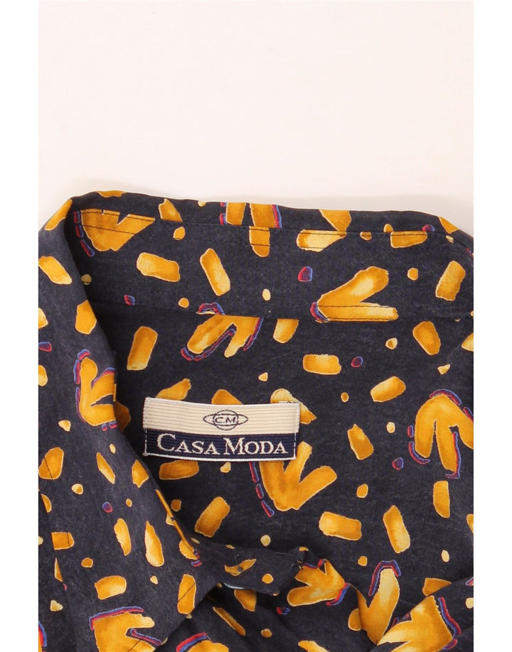 CASA MODA Mens Abstract Pattern Short Sleeve Shirt XL Navy Blue Vintage Casa Moda and Second-Hand Casa Moda from Messina Hembry 