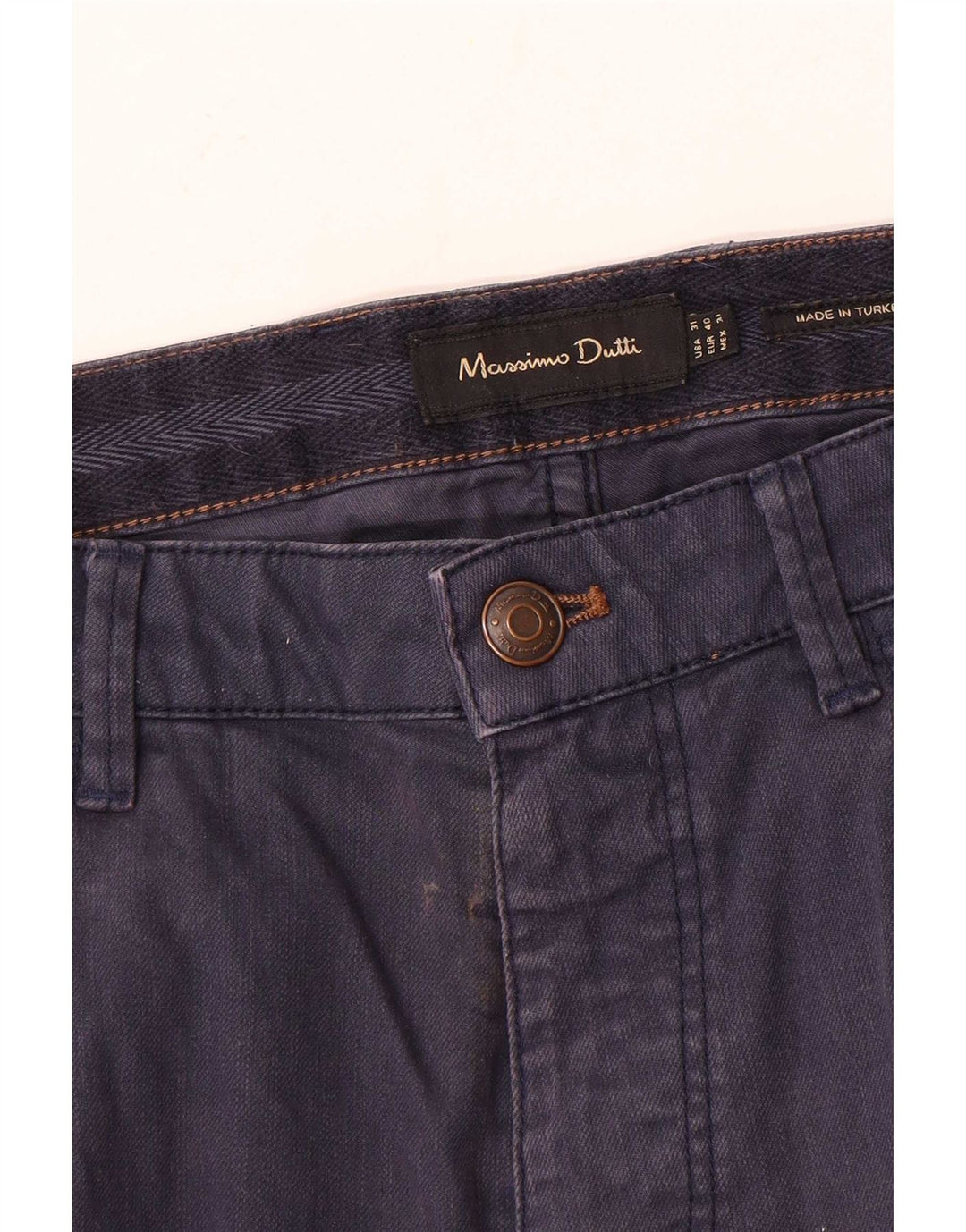 Massimo Dutti Herre Slim Casual Bukser EU 40 Medium W31 L35 Marineblå