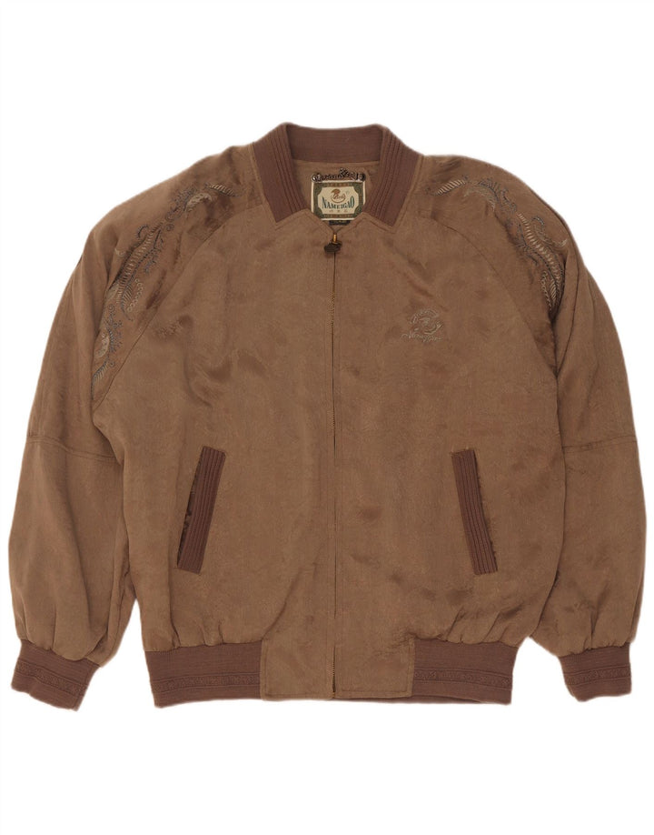 Vintage Bomberjakke til mænd UK 42 XL Brun Paisley
