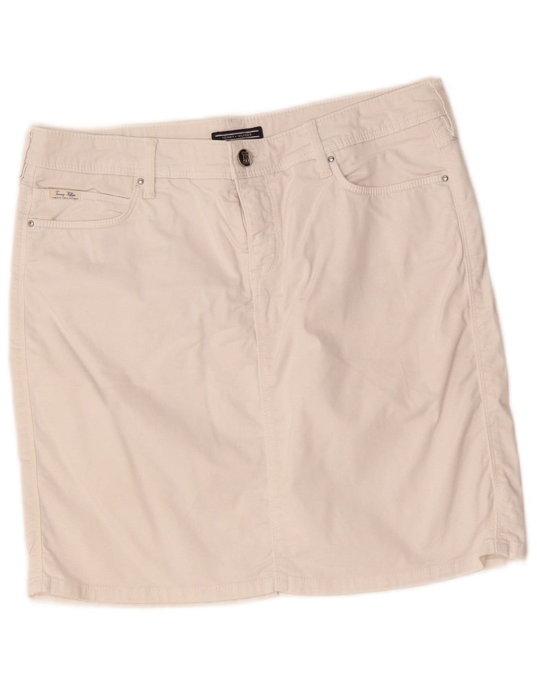 Tommy Hilfiger Dame Mini-nederdel US 10 Large W32 White Bomuld