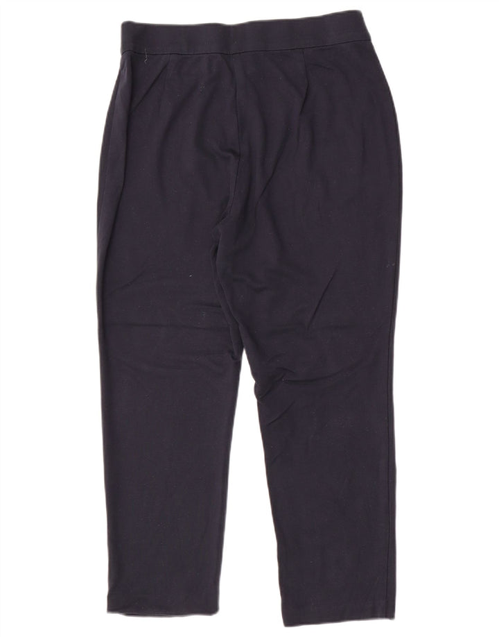Marks & Spencer Dame Cropped Trousers UK 14 Medium W30 L25 Navy Blue