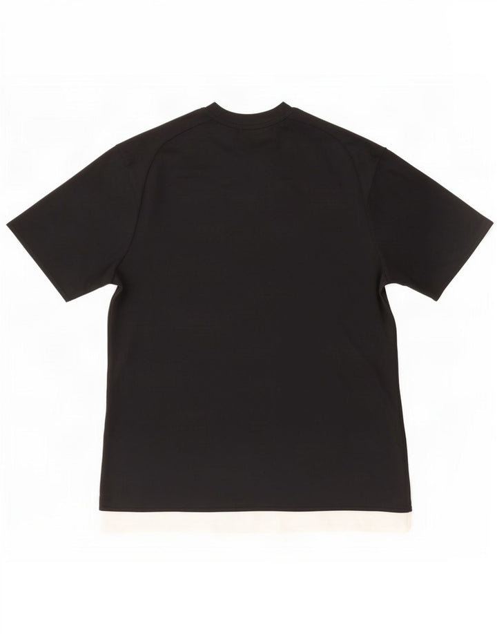 Adidas Herre Climalite T-Shirt Top Stor Sort Colourblock Polyester