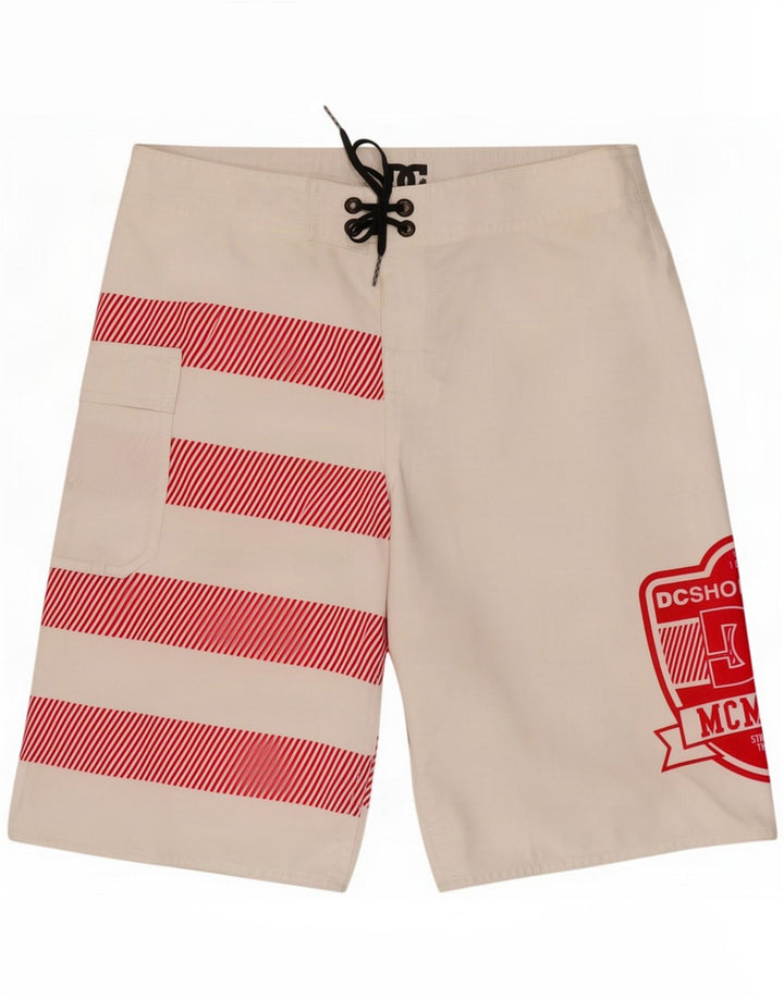 DC Grafiske badeshorts til mænd Small White Colourblock Polyester