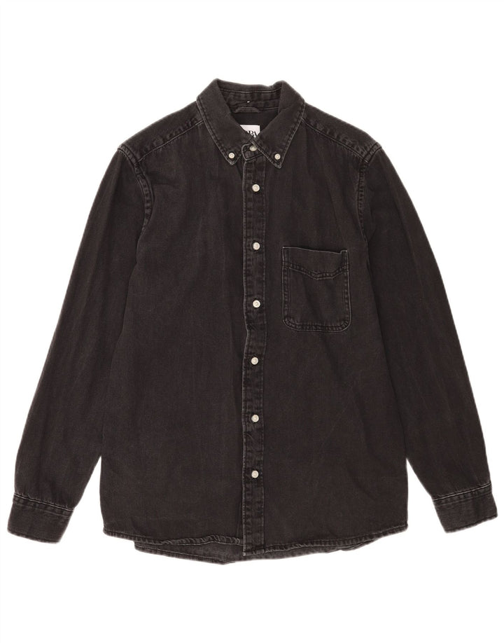 Zara Herre Denim Shirt Medium Sort