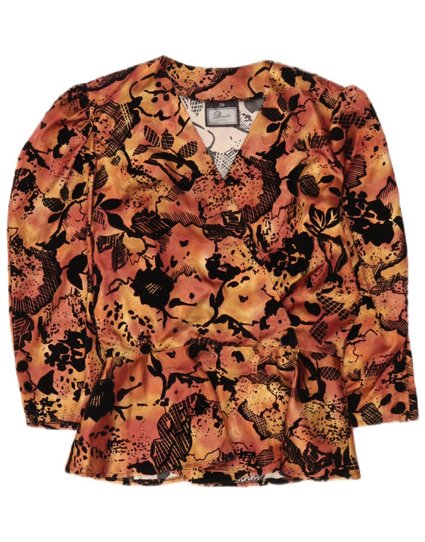 Dorette Dame 3/4 ærmet bluse Top EU 38 Medium Orange Floral