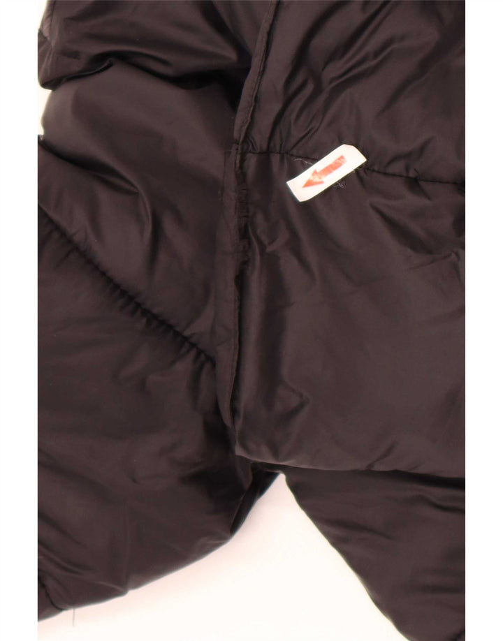 Zara Dame Hætte Polstret Jakke UK 14 Medium Sort Nylon