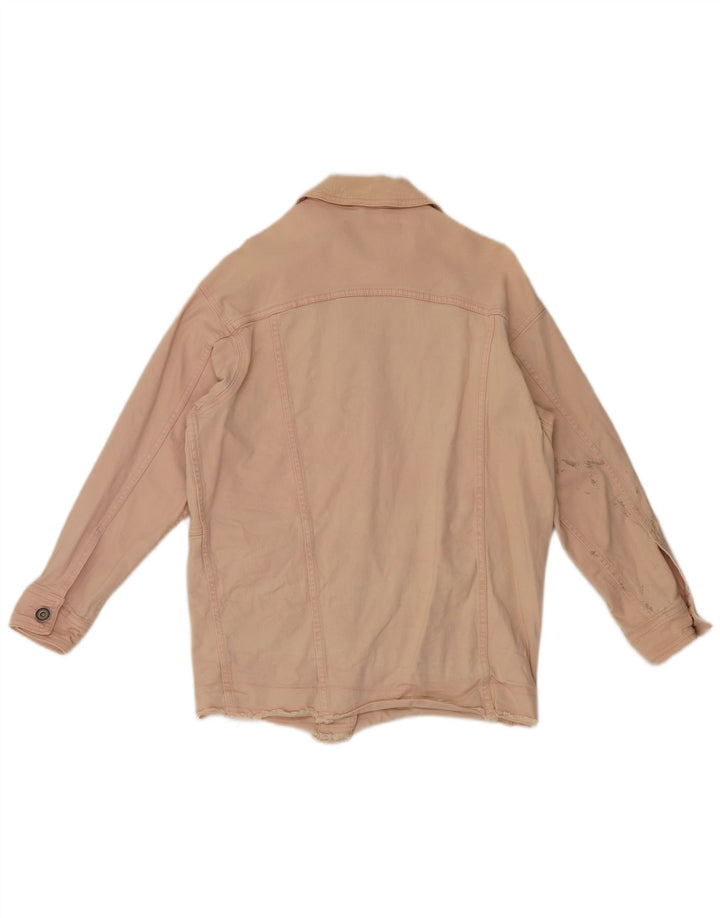 Zara Dame Oversized denimjakke UK 6 XS Pink Bomuld