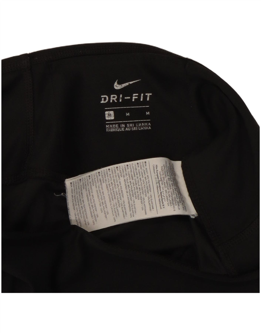NIKE Womens Dri Fit Graphic Leggings UK 12 Medium Black Polyester