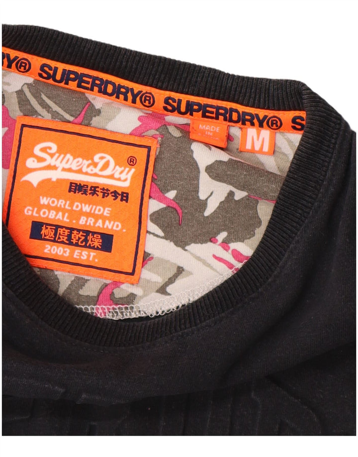SUPERDRY Herre grafisk T-shirt Top Medium Navyblå Bomuld