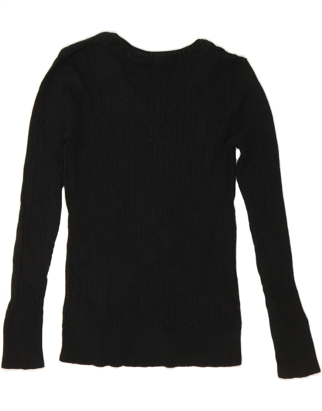 EDDIE BAUER Womens V-Neck Jumper Sweater UK 10 Small Black Cotton Vintage Eddie Bauer and Second-Hand Eddie Bauer from Messina Hembry 