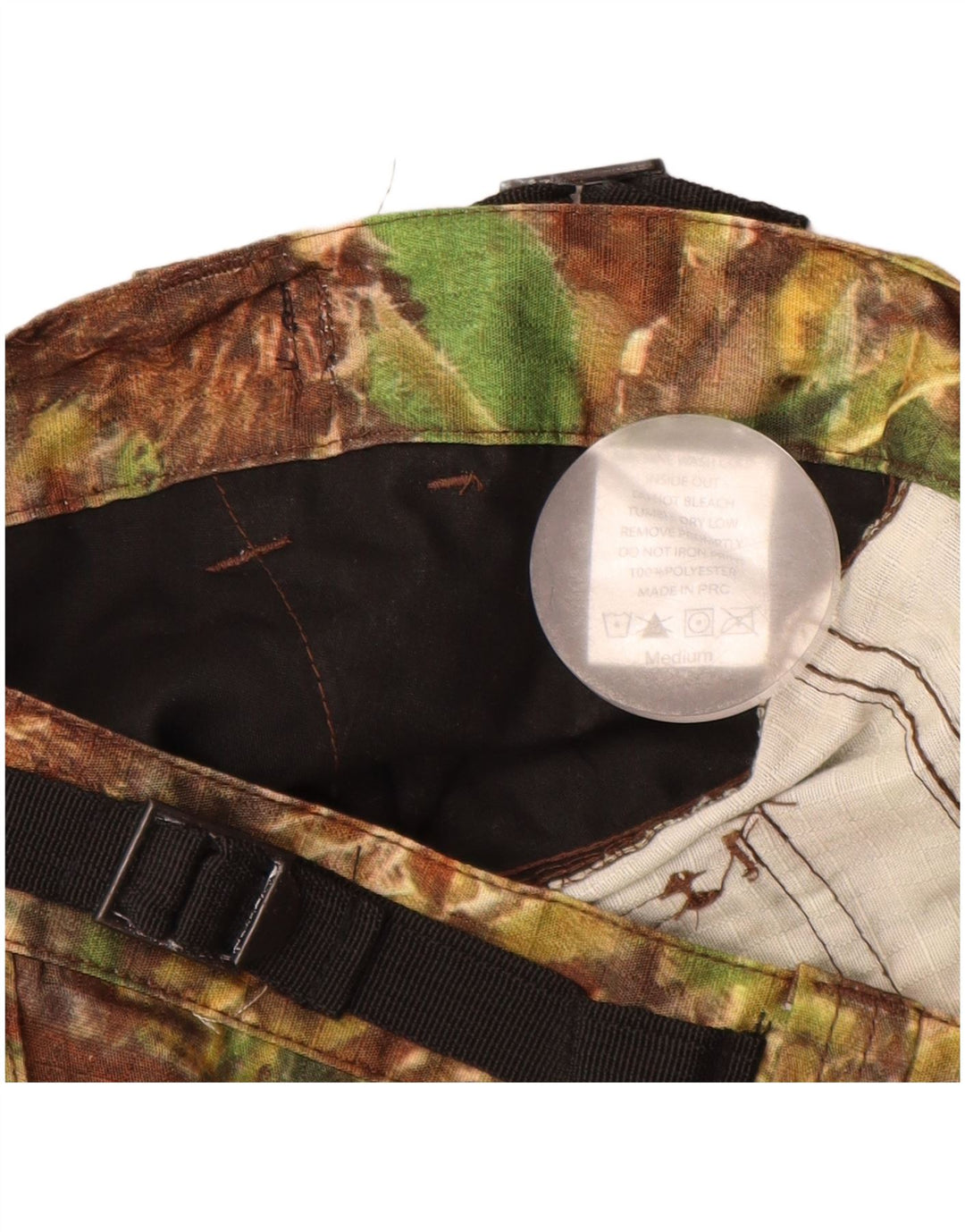 VINTAGE Straight Cargo bukser til mænd Medium W32 L31 Khaki Floral Polyester