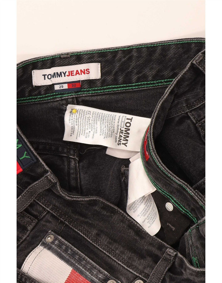 Tommy Hilfiger Herre Distressed Straight Jeans W29 L32 Sort Bomuld