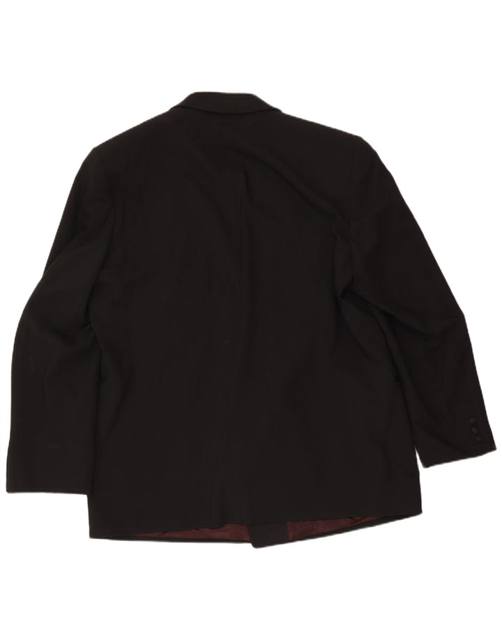 Wilvorst Herre Double Breasted Blazer Jacket UK 40 Large Black Wool