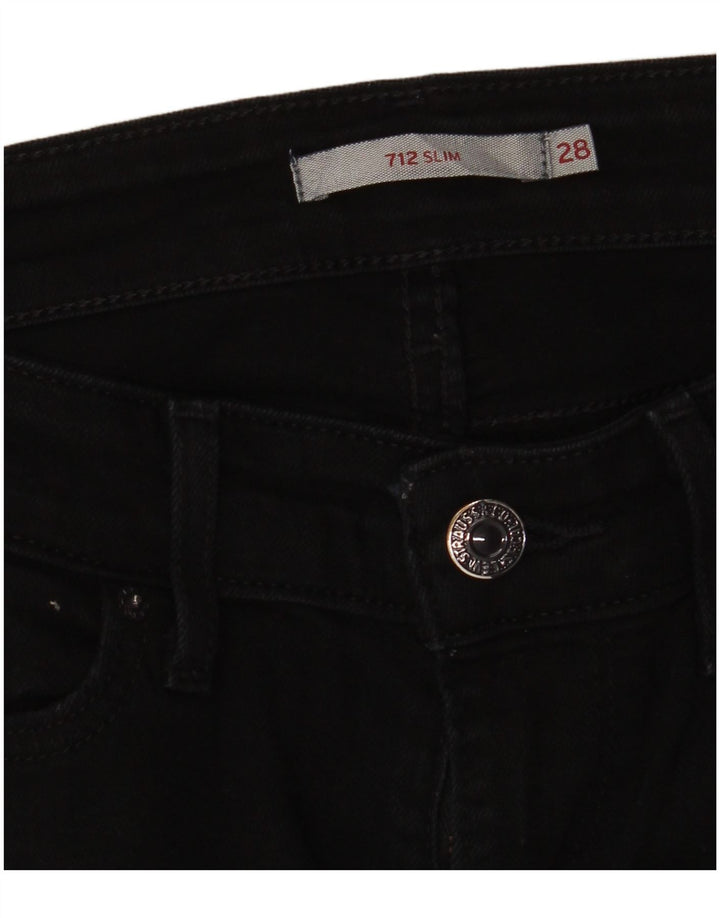 Levi's Dame 712 Slim Jeans W28 L28 Sort