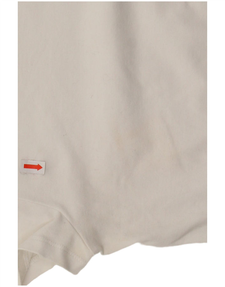 MASSIMO DUTTI Dame T-Shirt Top UK 8 Lille Hvid Bomuld