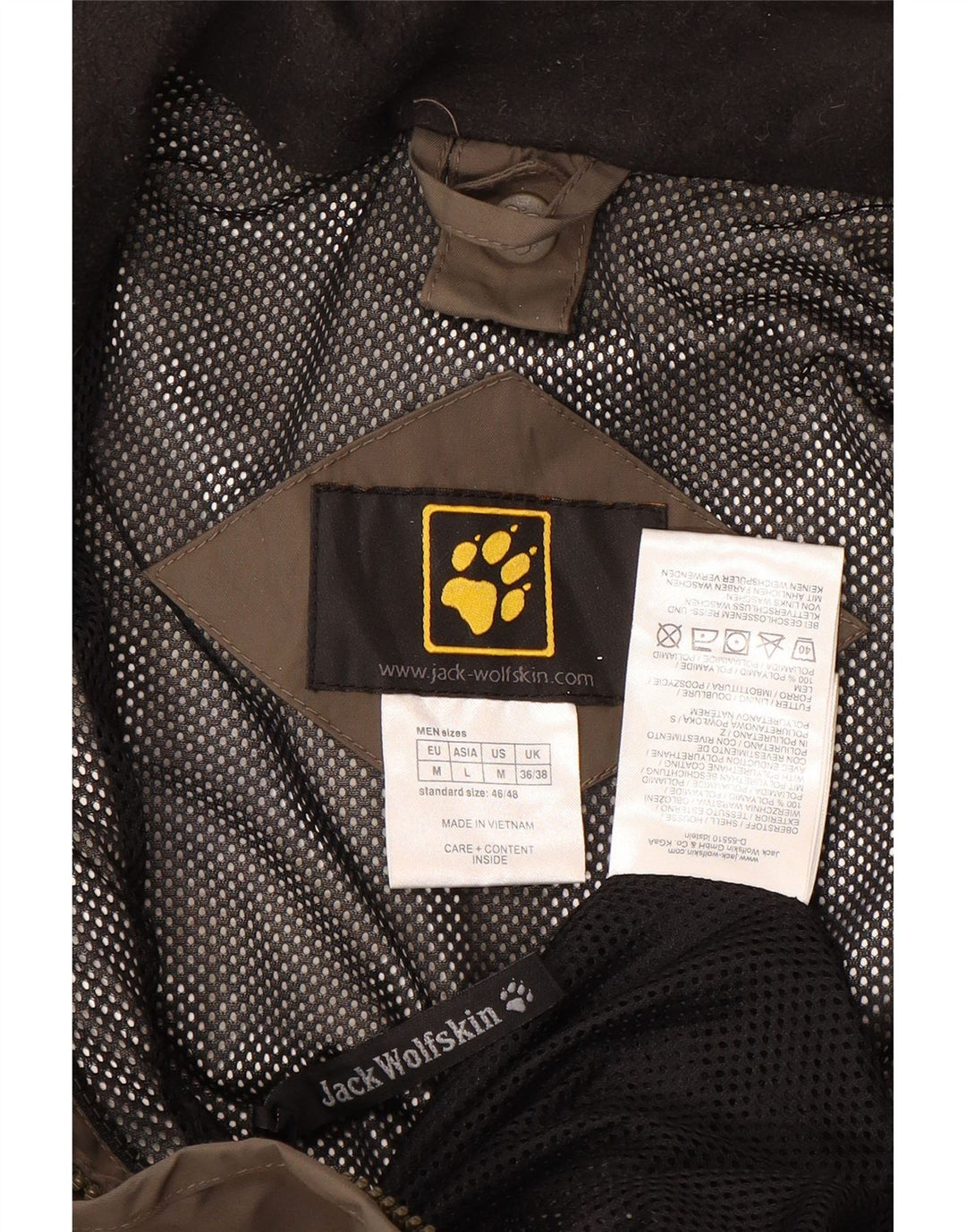 JACK WOLFSKIN Regnjakke til mænd UK 36/38 Medium Brun Colourblock Polyamid