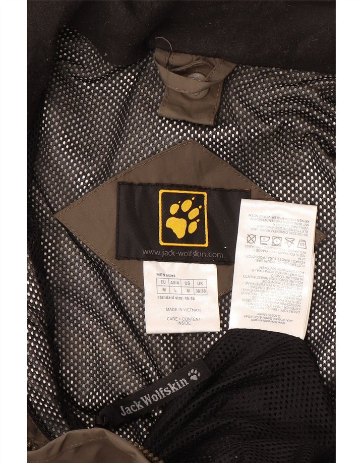 JACK WOLFSKIN Regnjakke til mænd UK 36/38 Medium Brun Colourblock Polyamid