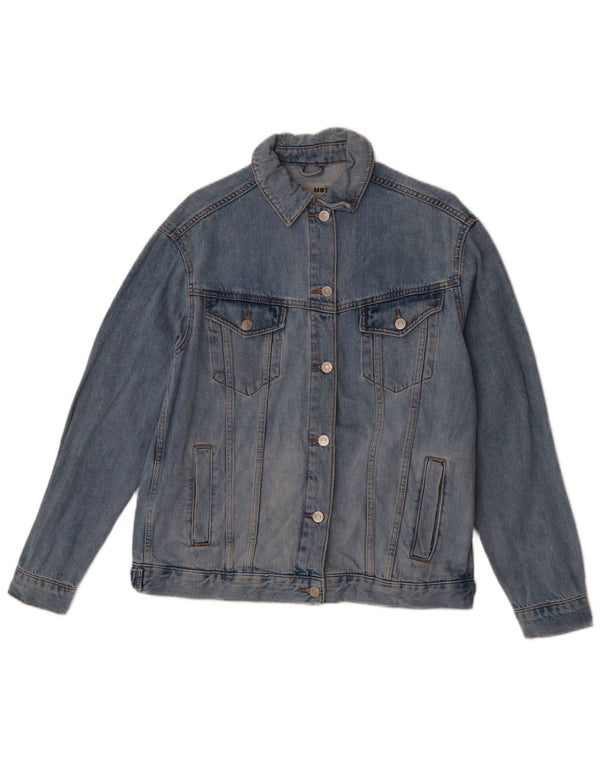 Topshop Dame Oversized Denim Jacket UK 10 Small Blue Cotton