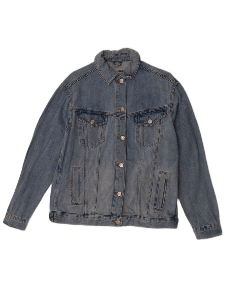 Topshop Dame Oversized Denim Jacket UK 10 Small Blue Cotton