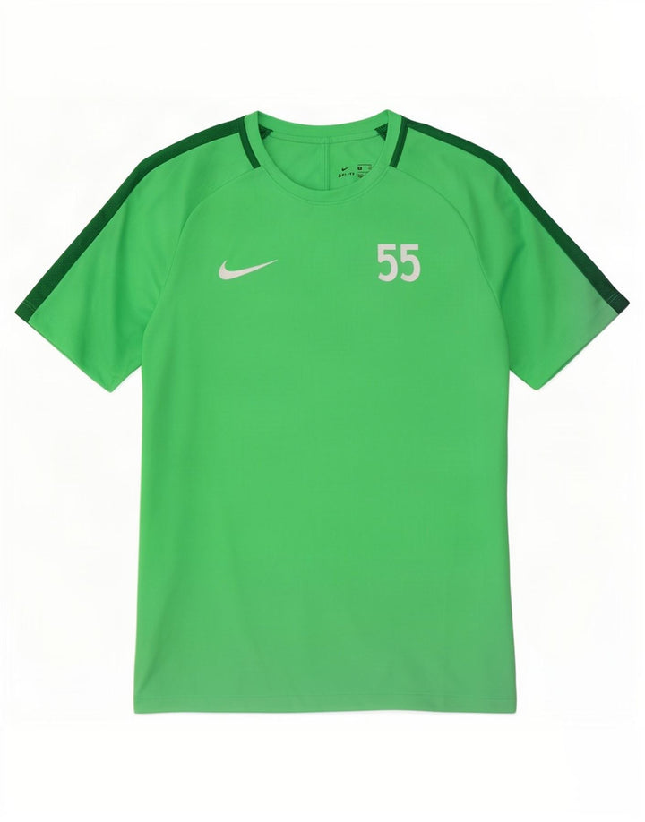 Nike Herre Dri Fit grafisk T-shirt Top Medium Grøn Colourblock Polyester