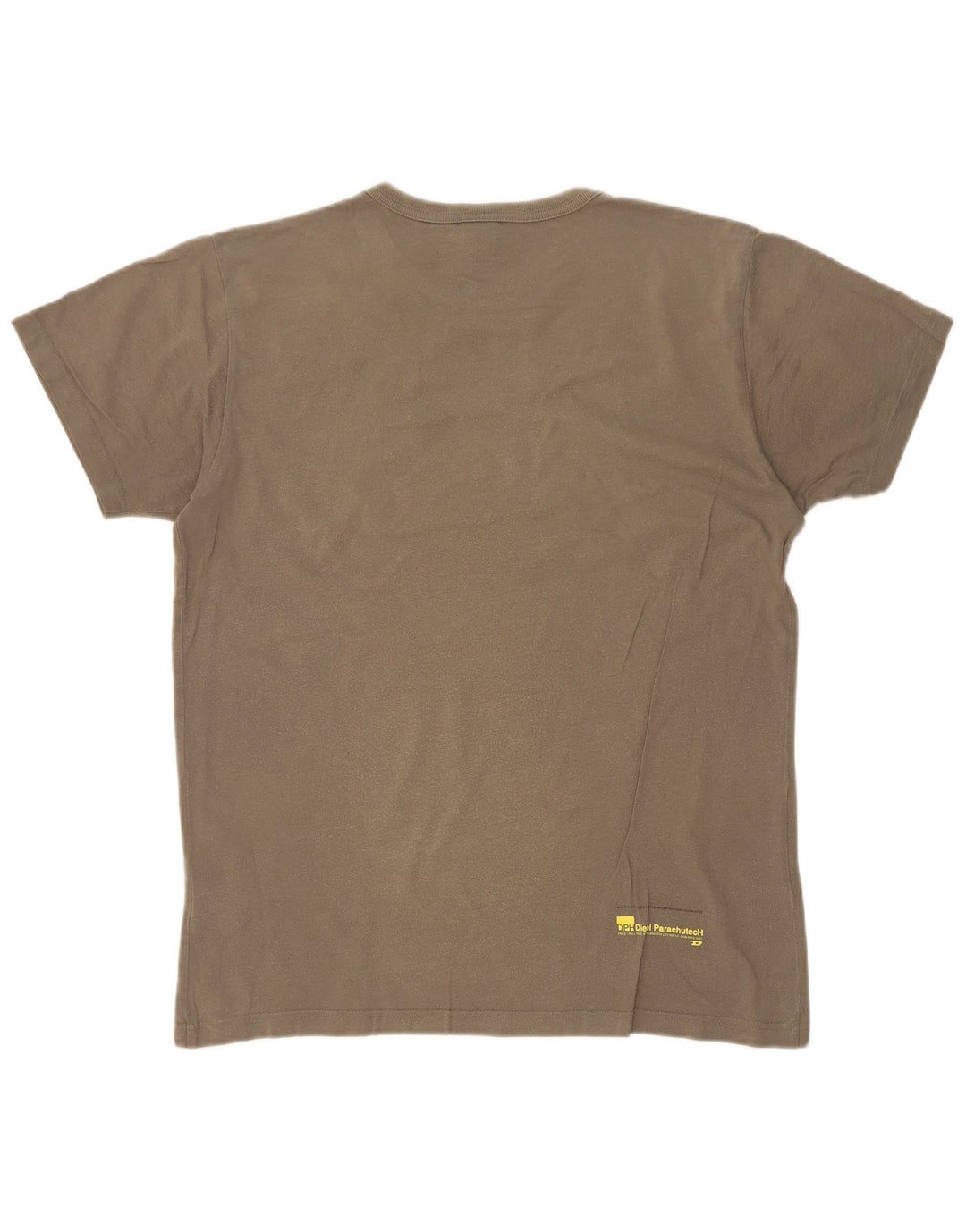 Diesel Herre grafisk T-shirt Top Medium Khaki Colourblock Bomuld