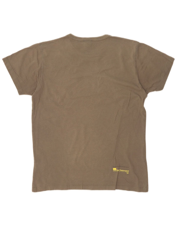 Diesel Herre grafisk T-shirt Top Medium Khaki Colourblock Bomuld