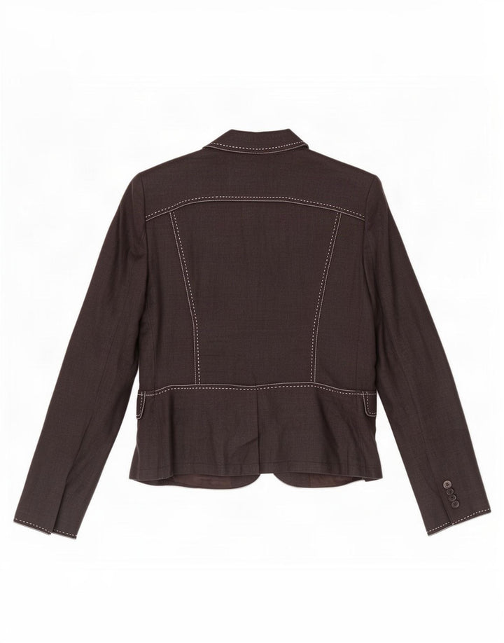 Zara Dame 2-knaps blazerjakke EU 40 Medium Sort Ramie