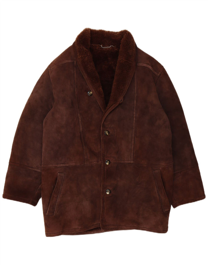 Vintage Herre Shearling Jacket IT 52 XL Brun