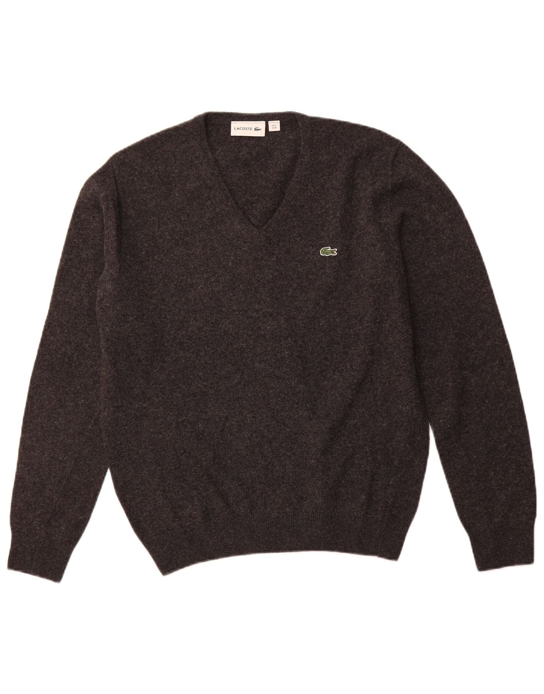 LACOSTE Herre V-hals sweater str. 4 Medium Grå Ny Uld