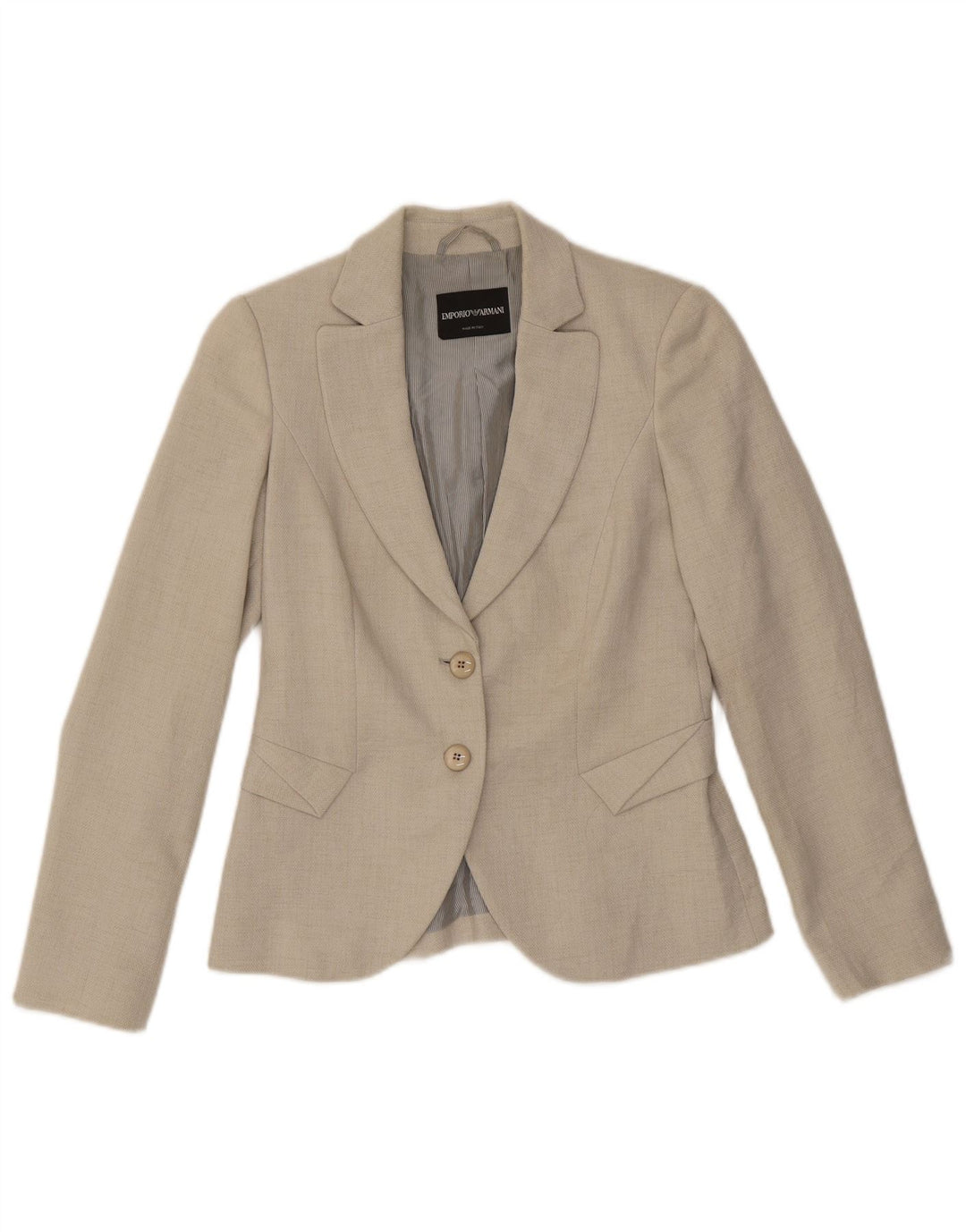 Emporio Armani Dame 2-knaps blazerjakke IT 40 Lille grå polyester