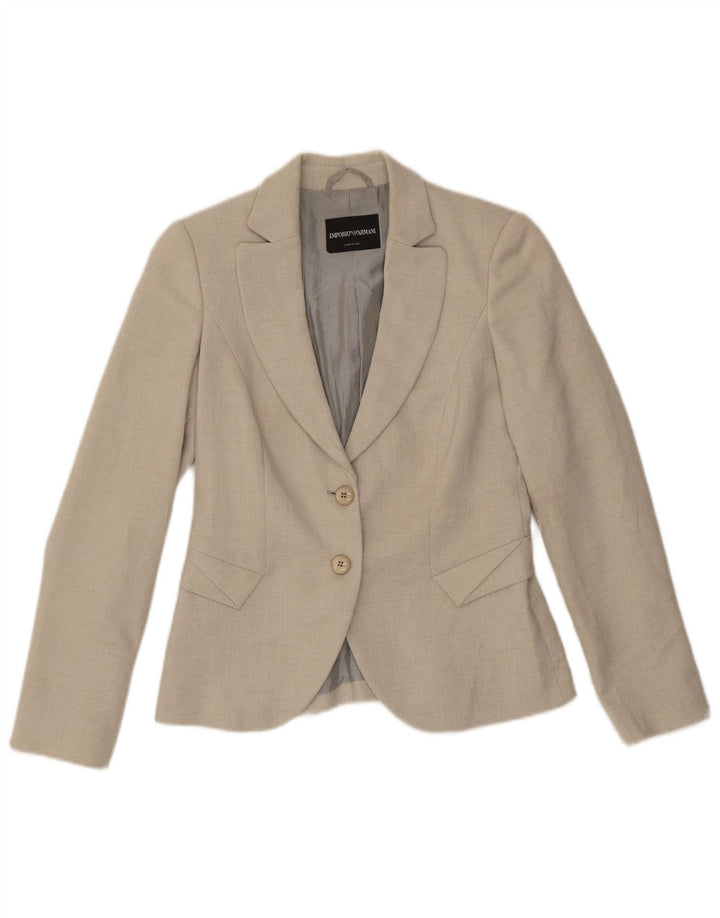 Emporio Armani Dame 2-knaps blazerjakke IT 40 Lille grå polyester