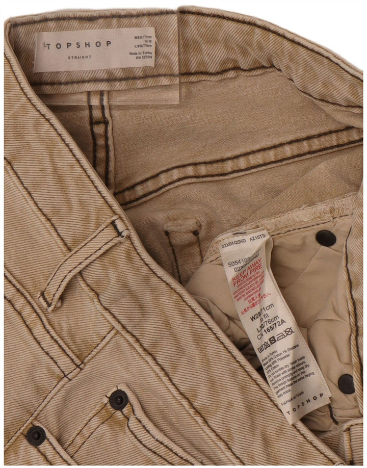 Topshop Dame Cropped Jeans W28 L25 Beige Bomuld