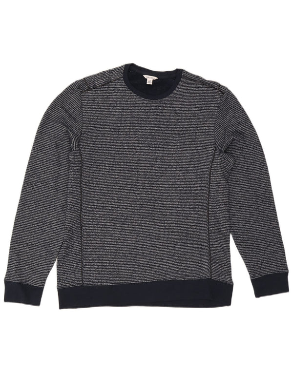 Calvin Klein Herre Sweatshirt Jumper Stor Marineblå Nålestribet Bomuld