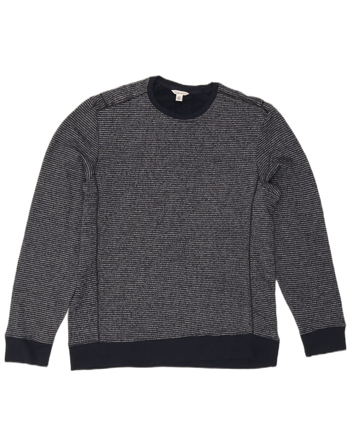 Calvin Klein Herre Sweatshirt Jumper Stor Marineblå Nålestribet Bomuld